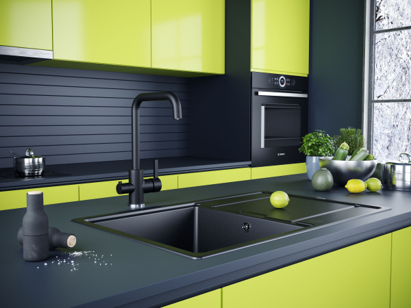 Смеситель для кухни с подключением к фильтру  Paulmark Logas Lo213021-401TB