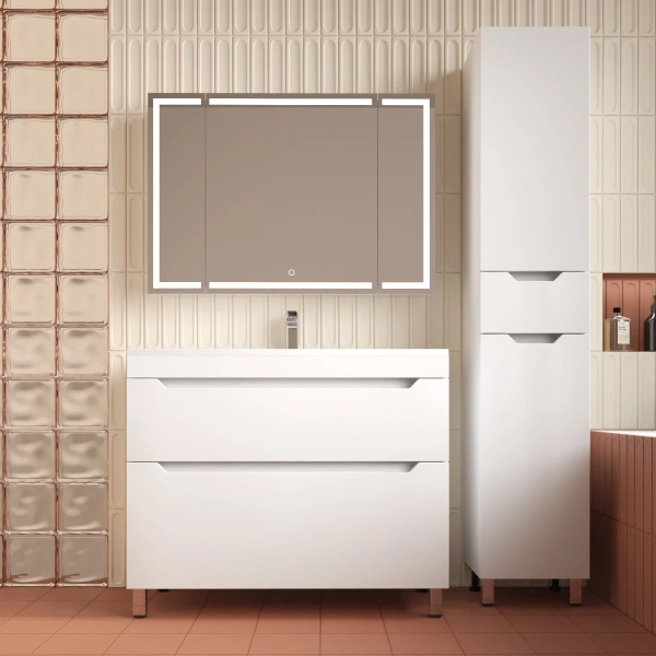 Тумба напольная без раковины 100 см Style Line Остин ЛС-00002399 белый матовый