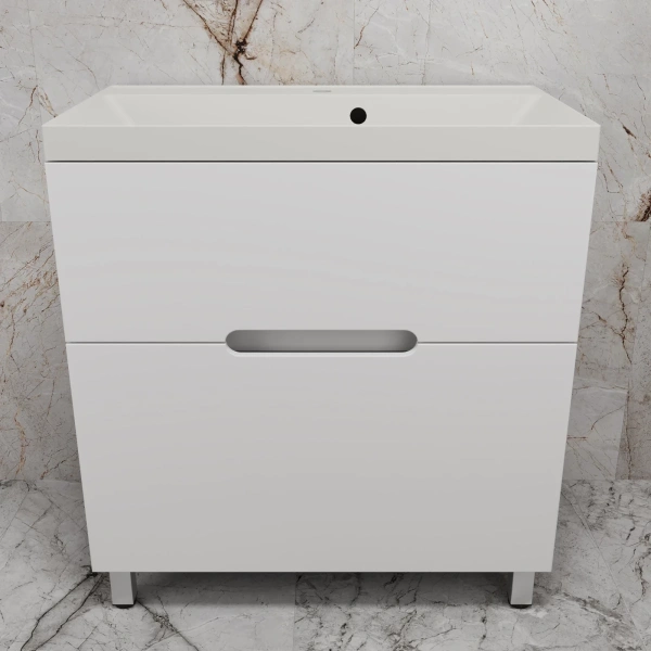 Тумба напольная без раковины 80 см Style Line Матис ЛС-00002443 белый матовый