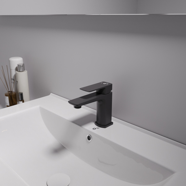 Смеситель для раковины Oliveeka OL-139003-MB, чёрный матовый