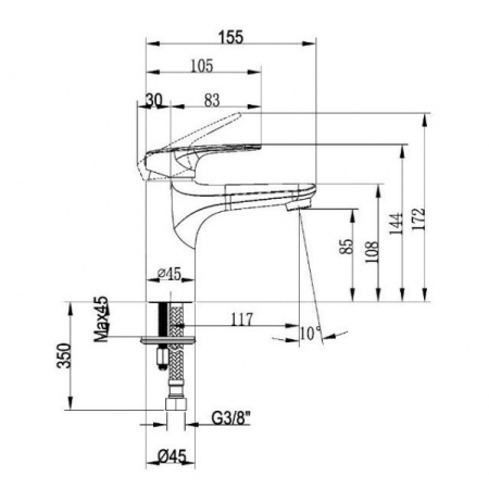 Смеситель для раковины Villeroy & Boch O.Novo Start TVW10510311061