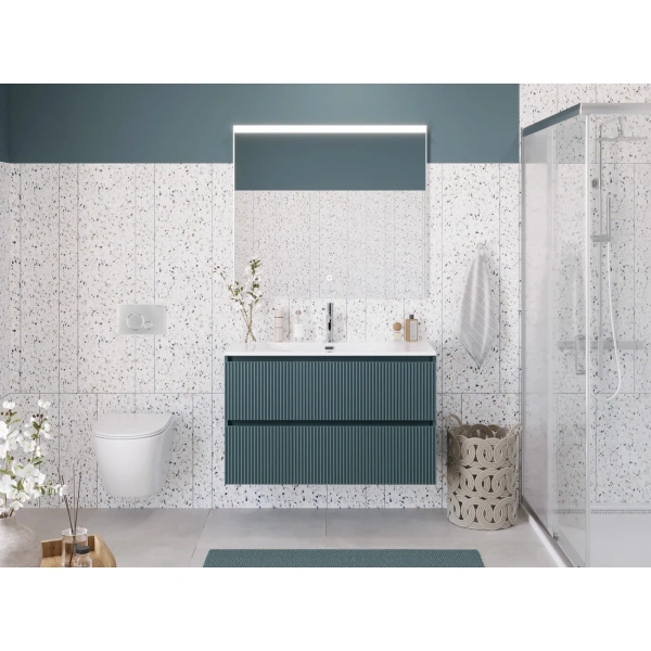 Тумба под раковину 100 BelBagno Uno UNO-MINI-1000-2C-SO-AO голубой матовый, без раковины