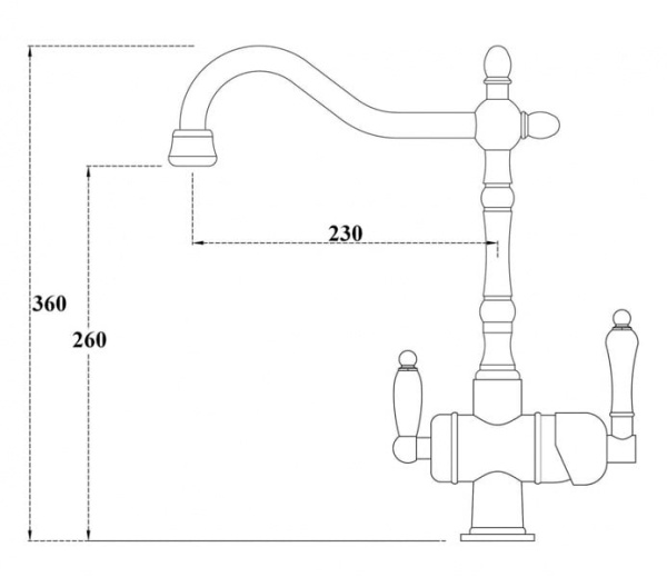 Смеситель для кухни с подключением к фильтру Zorg Clean Water ZR 326 YF