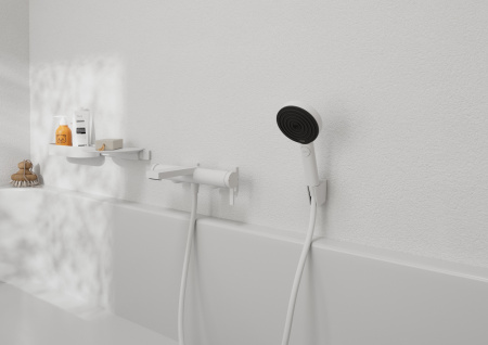 Смеситель для ванны однорычажный Hansgrohe Tecturis E 73420700 белый матовый