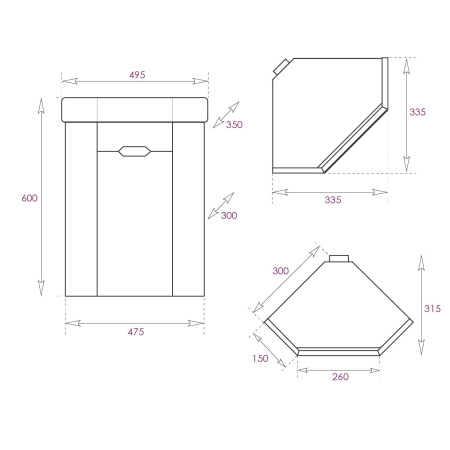 Тумба под раковину подвесная Onika Айленд 35 103502