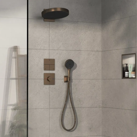 Термостат для душа Hansgrohe ShowerSelect Comfort E 15575140 шлифованная бронза