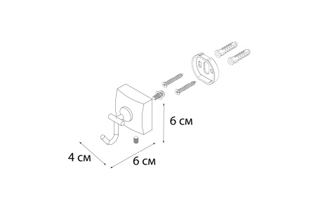 Крючок FIXSEN Kvadro одинарный FX-61305F