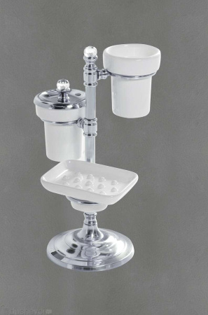 Настольный гарнитур, 2 стакана и мыльница ART&MAX LUCE AM-1916-Cr