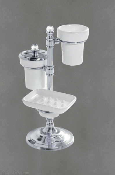 Настольный гарнитур, 2 стакана и мыльница ART&MAX LUCE AM-1916-Cr