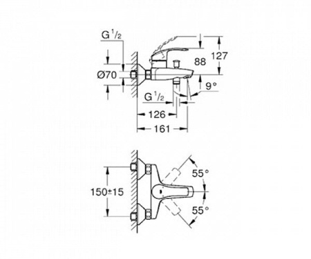 Комплект смесителей (3 в 1) Grohe Eurosmart New 124446