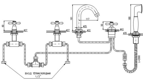 Смеситель RAV Morava MK162.5CZ