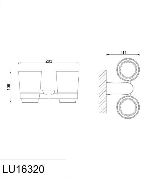 Подстаканник двойной RUSH Luson LU16320