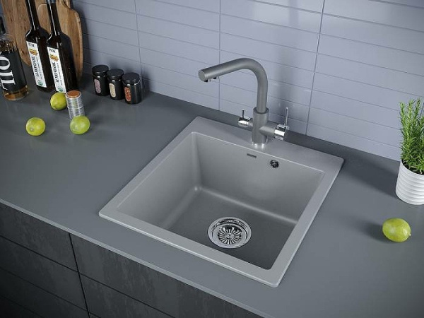 Кухонная мойка Paulmark  Kante 50 PM105152-GRM серый металлик