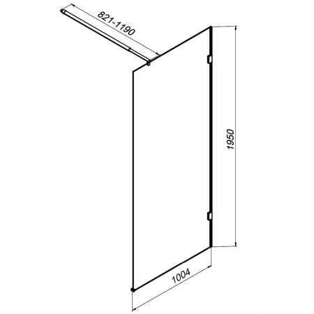 Душевая перегородка 100 см Am.Pm X-Joy W94WI-100-F1-BTE черный матовый