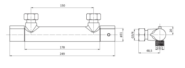 Сместиель для душа Damixa Option 218000000