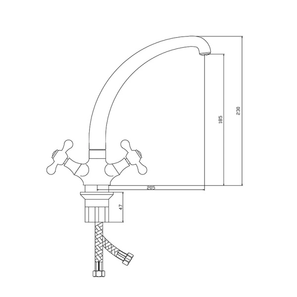 Смеситель Славен для кухни, умывальника Коттедж А (СЛ-ДВ-А11)