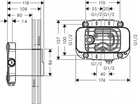 Скрытая часть Axor One 45710180