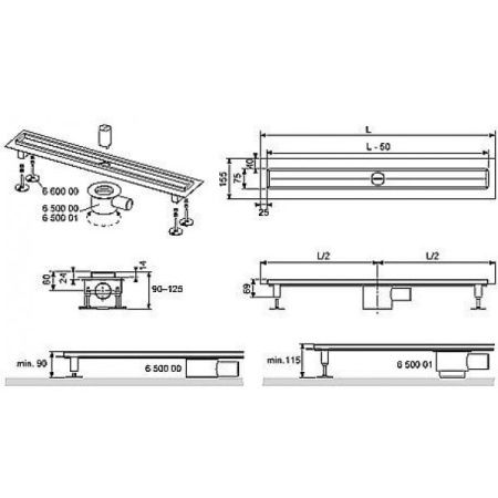 Душевой лоток прямой TECE TECEdrainline 601000  (100 см)