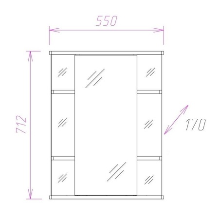 Зеркало-шкаф Onika Глория 55 (55x71,2) 205531