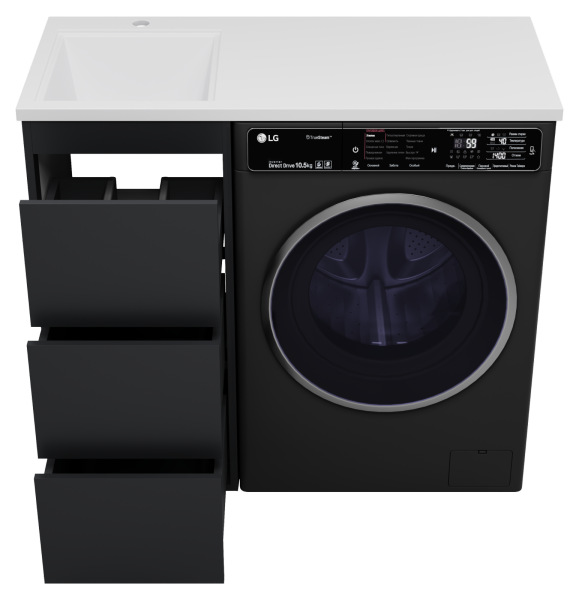 Тумба под стиральную машину Brevita Grafit 40 GRA-01040-013Я