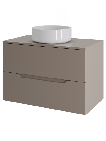 Тумба с раковиной подвесная 70 см, Orange Line Li-70TuLMDF+B09-360W латте/белый