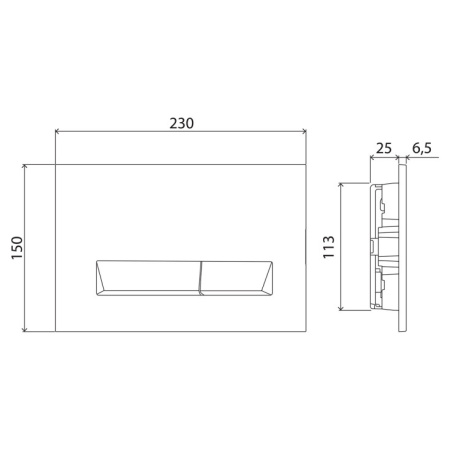 Кнопка смыва BelBagno MARMI BB012-MR-NERO.M, черный матовый Tocco Morbido