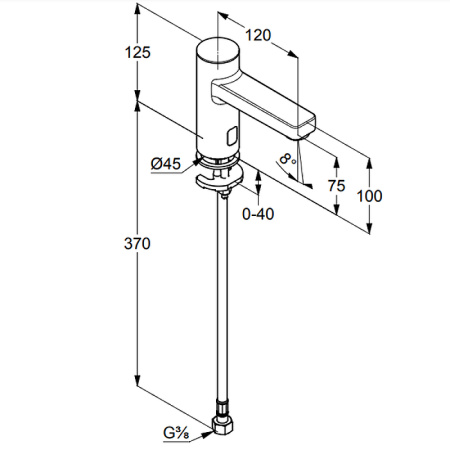 Смеситель для раковины электронный Kludi Zenta 3820505