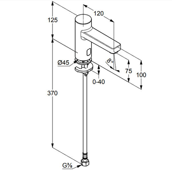 Смеситель для раковины электронный Kludi Zenta 3820505