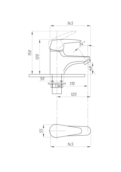 Смеситель для раковины ПСМ-Профсан  ЕВРО PSM-740-072