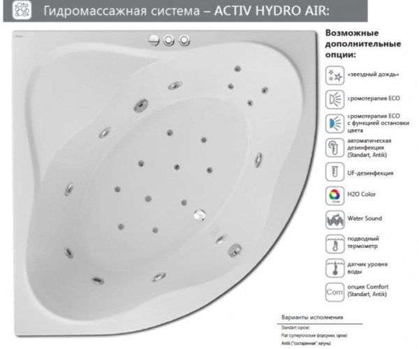 Гидромассажная система Ravak ACTIV HYDRO AIR ANTIK GR00001091