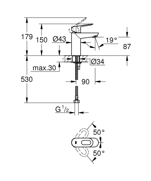 Cмеситель для раковины Grohe BauLoop 32854 00 (32854000) хром