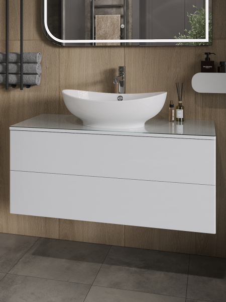 Тумба без раковины подвесная Orange Otto Ot-100TuGLASS столешница стекло/МДФ