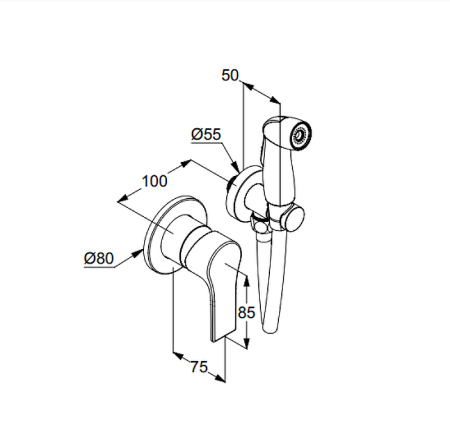 Гигиенический набор Kludi Zenta SL 489990565