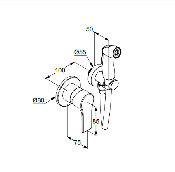 Гигиенический набор Kludi Zenta SL 489990565 Гигиенический набор Kludi Zenta SL 489990565