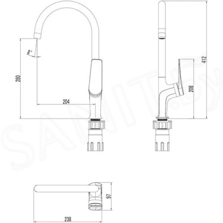Смеситель для кухни Lemark Bronx (LM3705GM)