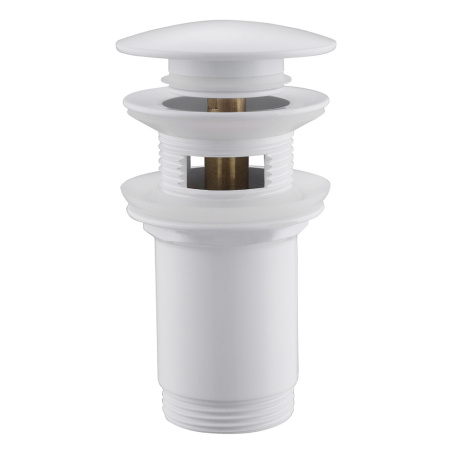 Донный клапан ABBER AF0010W с переливом, клик-клак, белый