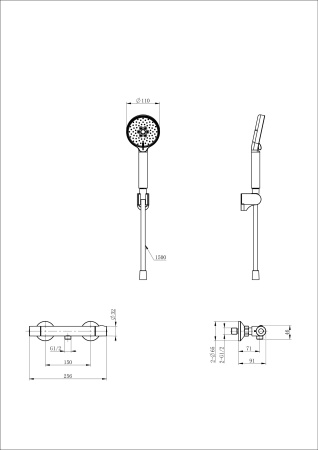 Смеситель для душа с термостатом WONZON & WOGHAND INN 5, белый матовый WW-B2005-A-MW