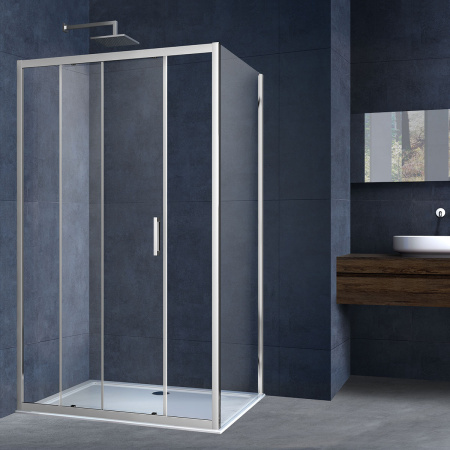 Душевой уголок Vincea  Alpha VSR-3AL8015CL (150х80)  хром, стекло прозрачное