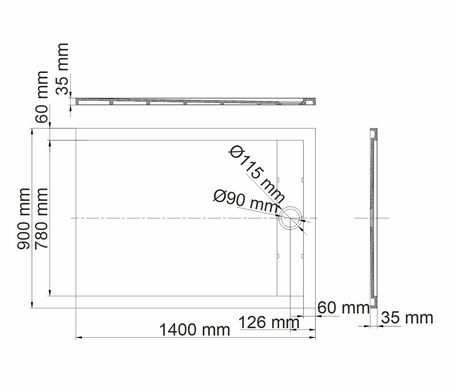 Душевой поддон (140х90) WasserKRAFT Neime 19T36