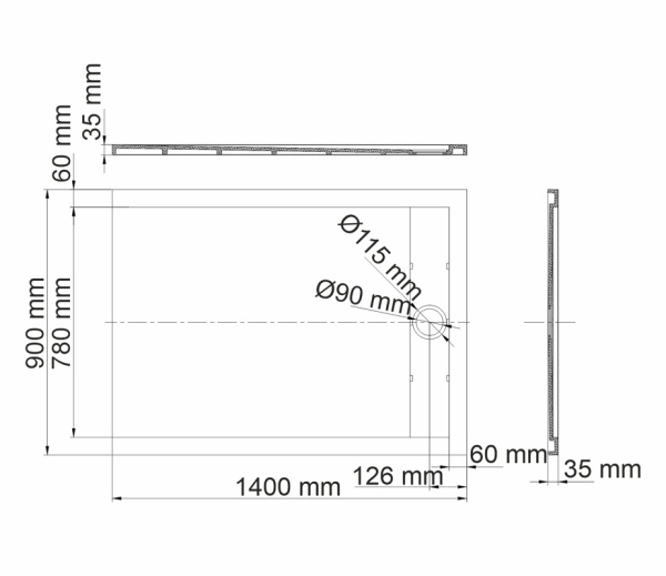 Душевой поддон (140х90) WasserKRAFT Neime 19T36