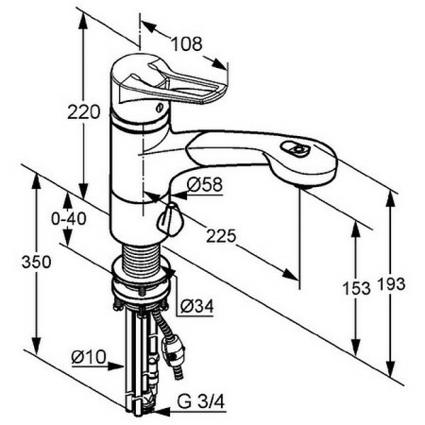 Смеситель для кухни с выдвижным изливом Kludi MX 399450562