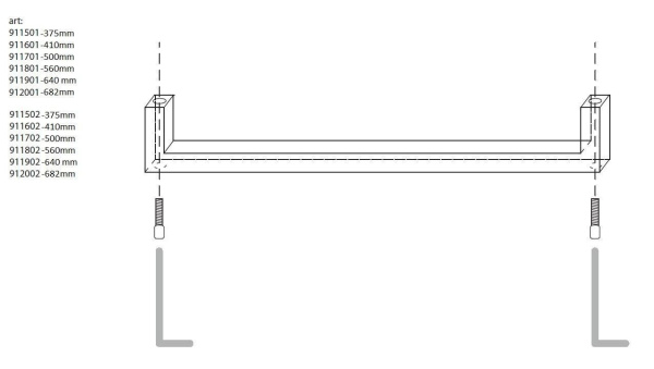 Полотенцедержатель под раковину 37 см Kerasan Cento 911501