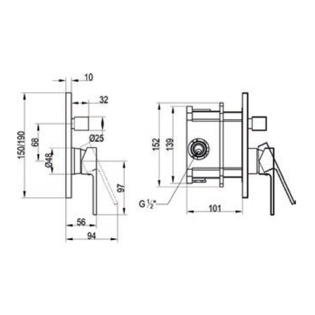 Смеситель для ванны Villeroy & Boch Classic TVS10135300061