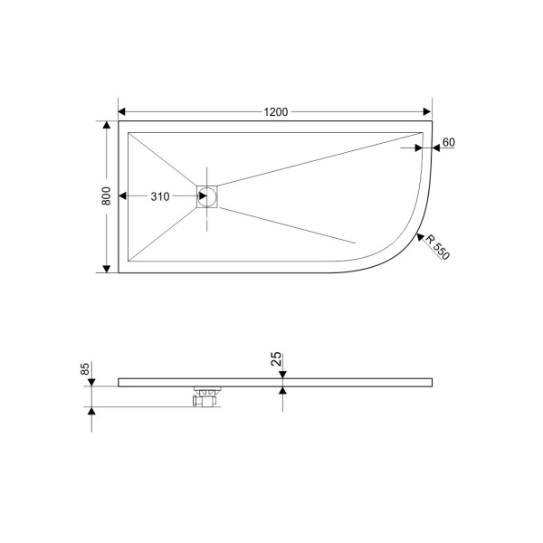 Душевой поддон (120х80)  RGW ST/AL-G 16154128-02L Душевой поддон (120х80)  RGW ST/AL-G 16154128-02L