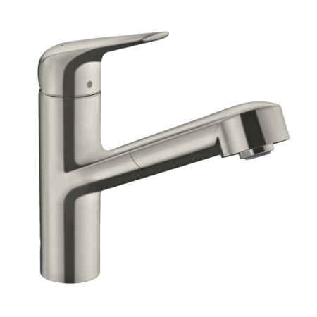 Смеситель для кухни с выдвижным изливом Hansgrohe Focus M42 71814800 нержавеющая сталь