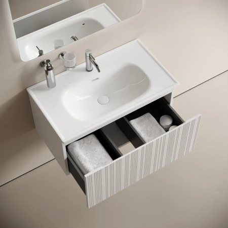 Тумба без раковины подвесная Sancos Code CD80W белый глянец