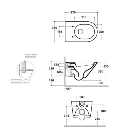 Подвесной унитаз Globo Forty3 FOS02.BI