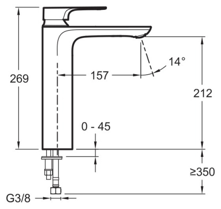 Смеситель для раковины Jacob Delafon Aleo+ E72336-CP
