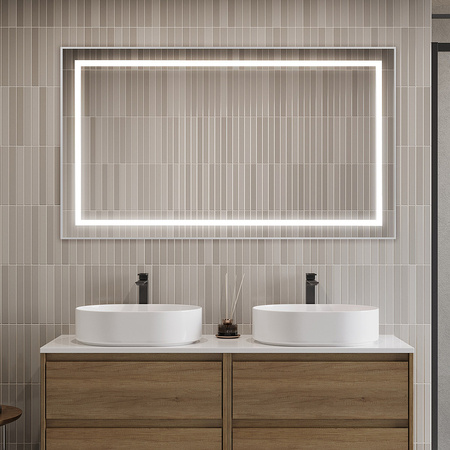 Зеркало (140х80) BelBagno Kraft  SPC-KRAFT-1400-800-SENS-AL с подсветкой