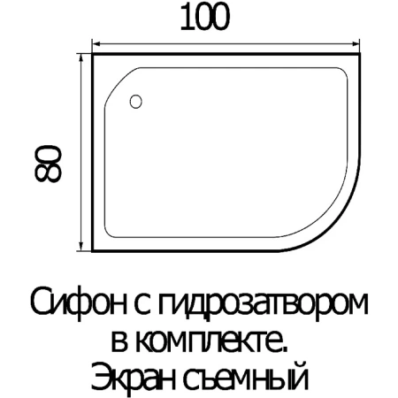 Акриловый душевой поддон (100х80) Wemor 10000002316 Левая